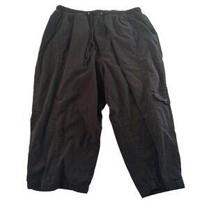 White Stag Women's 16W Black Capri Pants Drawstring Waist Stretch Casual